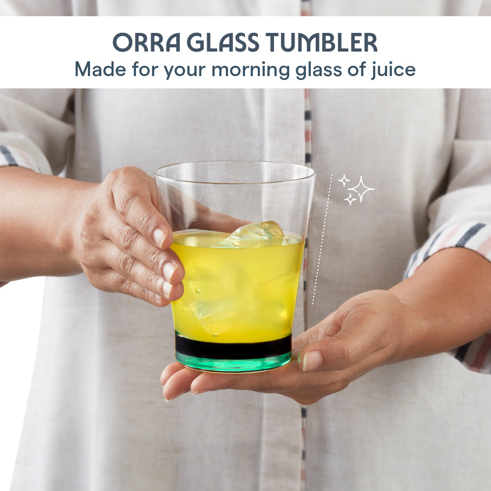 Orra Glass Tumbler Set, Green