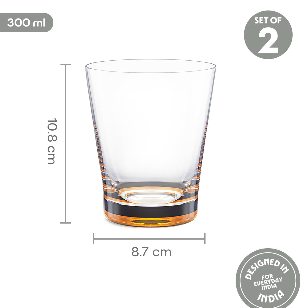 Orra Glass Tumbler Set, Orange