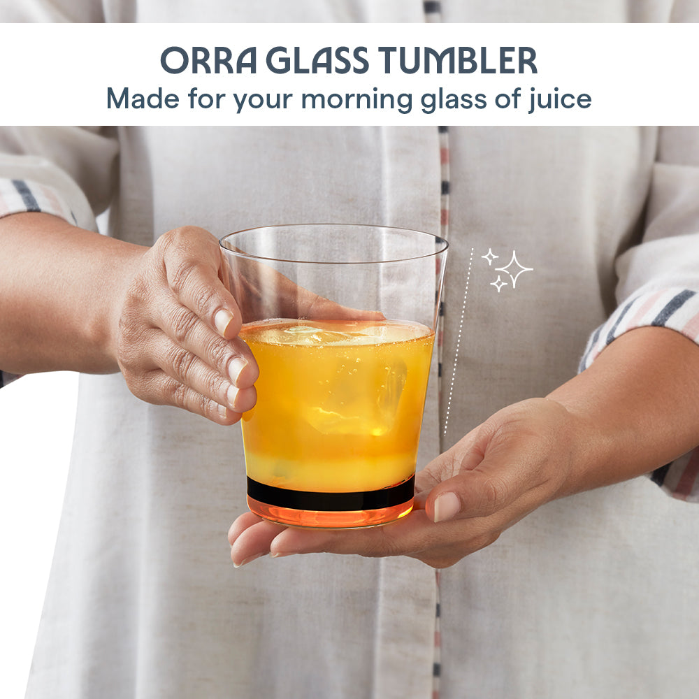 Orra Glass Tumbler Set, Orange