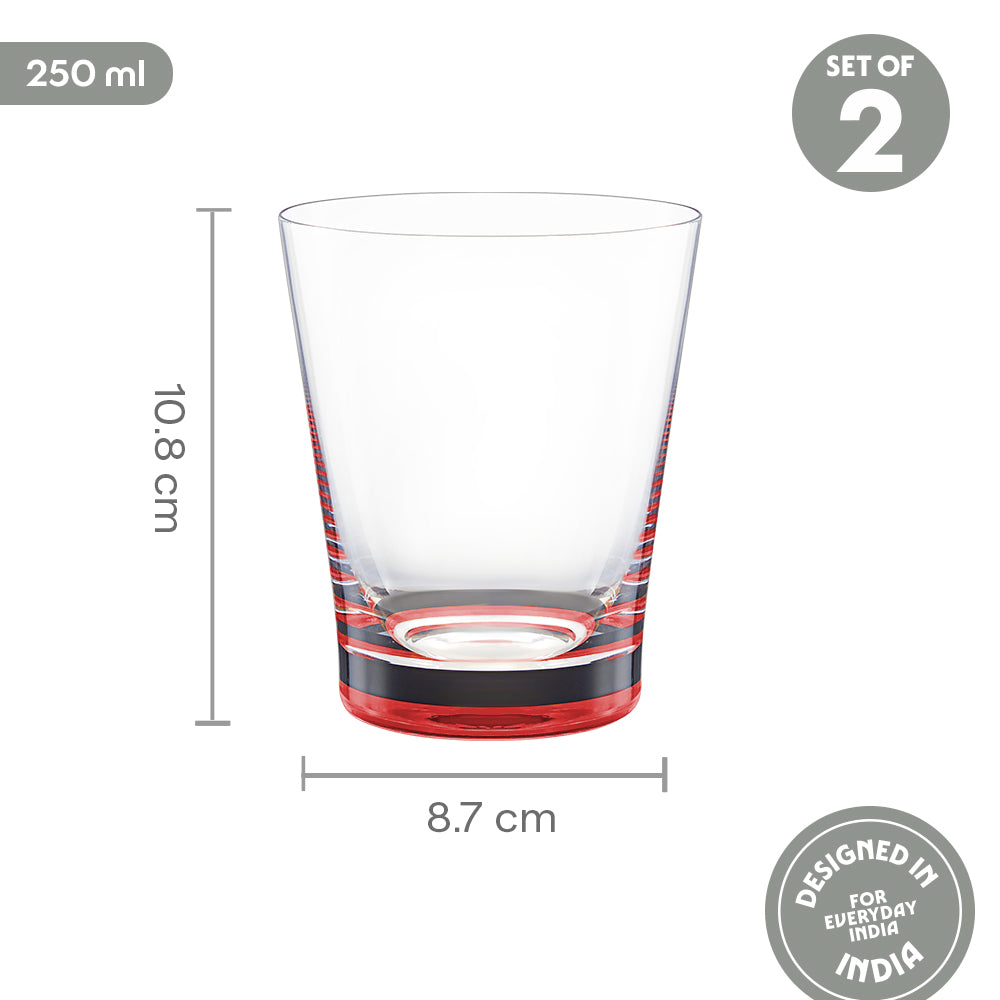 Orra Glass Tumbler Set, Red