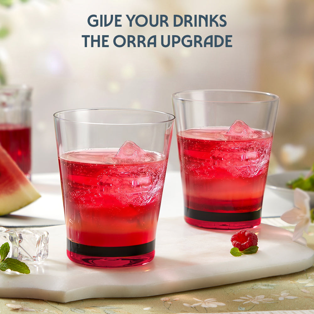 Orra Glass Tumbler Set, Red