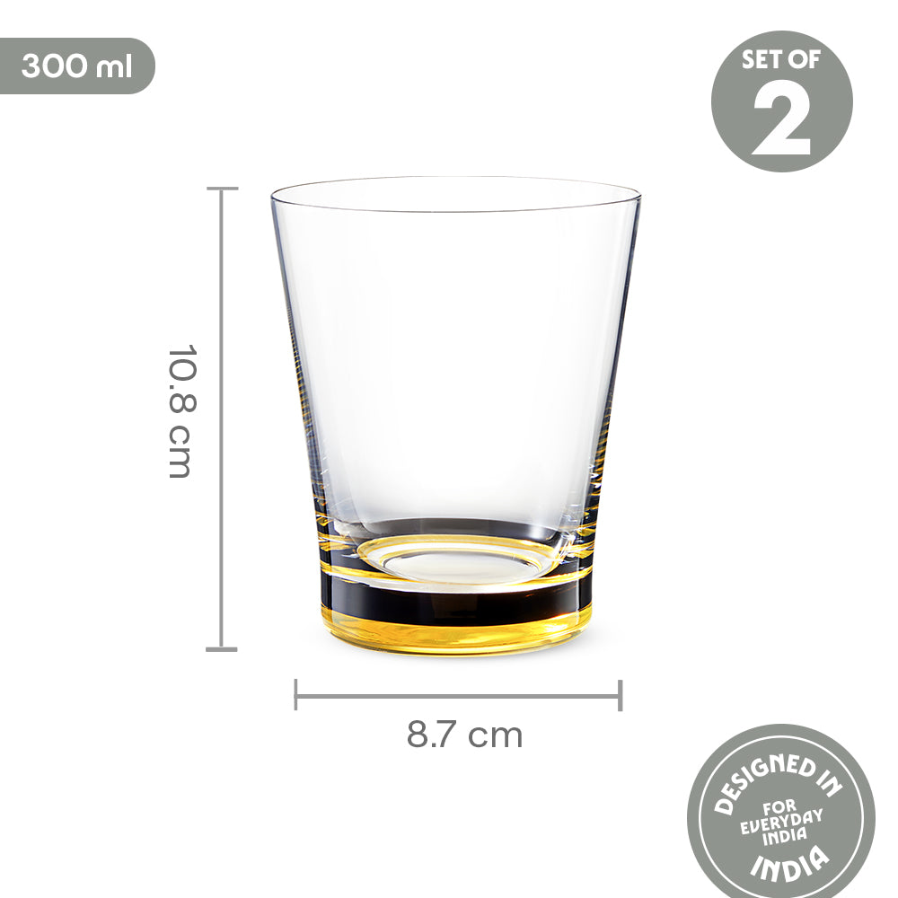 Orra Glass Tumbler Set, Yellow