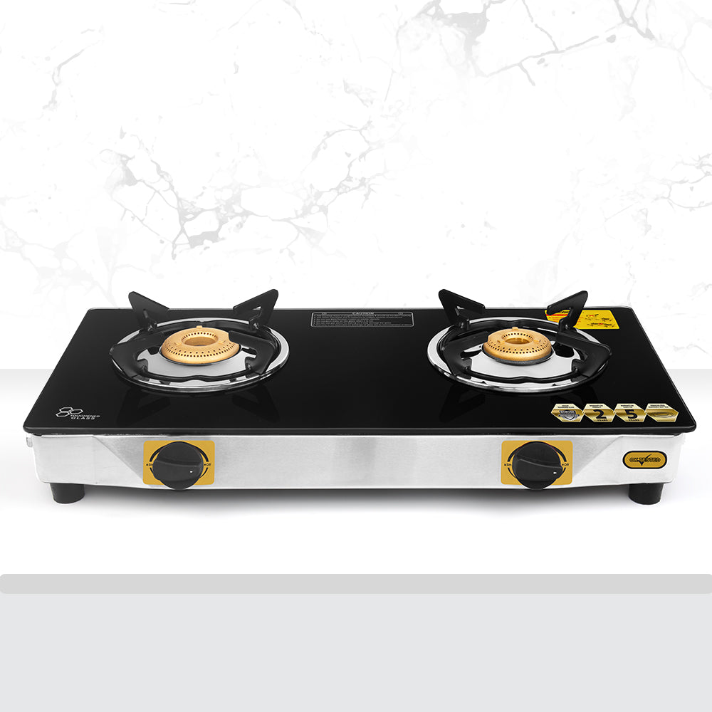 Borosil Blaze Glass-top Gas stove, 2 Burners