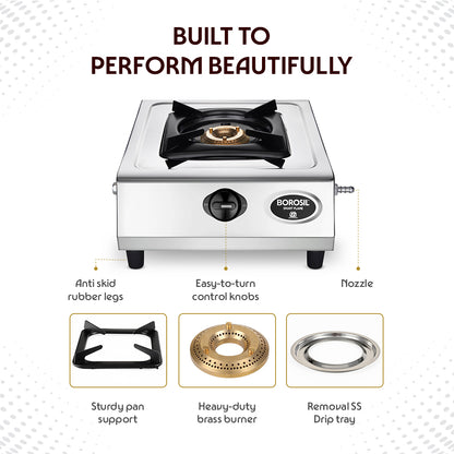 Smart Flame Stainless Steel Single Burner Gas Stove