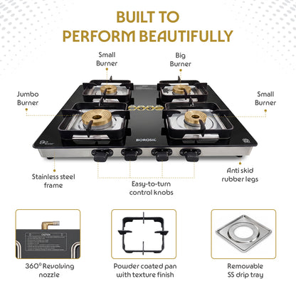 Flame Star Pro Glass-top Gas Stove