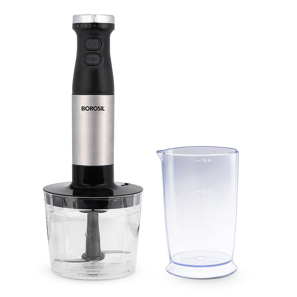 Borosil Smart Blend 800W Hand Blender with Chopper, W06