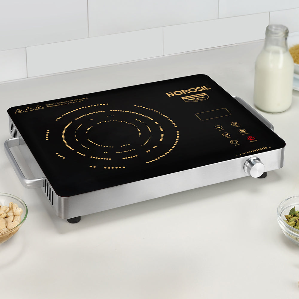 Borosil Smart Kook Infrared-PC01 Induction Cooker, 2200 W, Compatible with all Metal Cookware