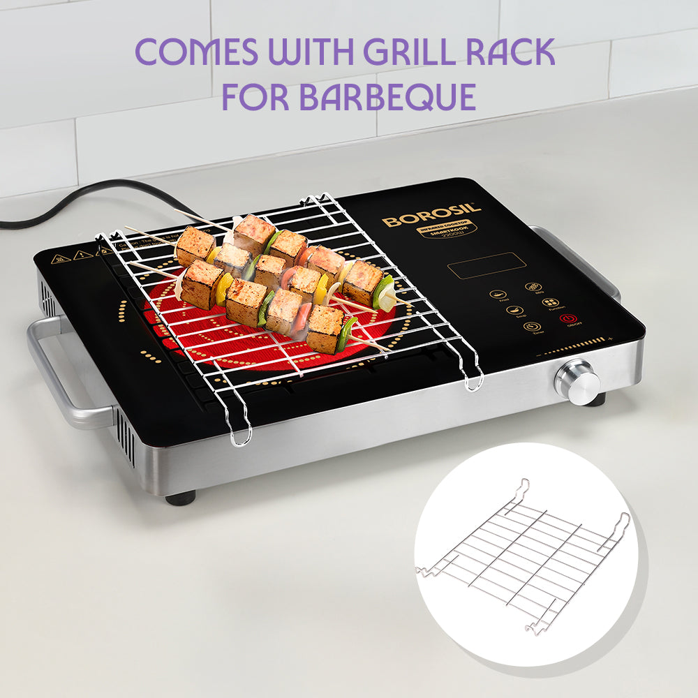 Borosil Smart Kook Infrared-PC01 Induction Cooker, 2200 W, Compatible with all Metal Cookware