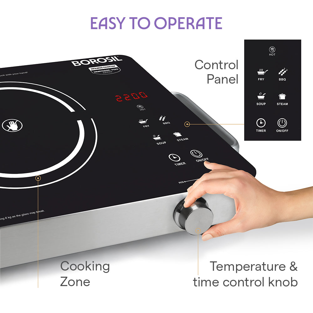 Smart Kook Infrared-PC02 Induction Cooker Unpolished Glass