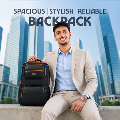 MaxPack Professional Backpack with Universal Glass Lunch Box, Orange