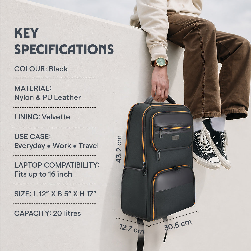 MaxPack Professional Backpack with Universal Glass Lunch Box, Orange