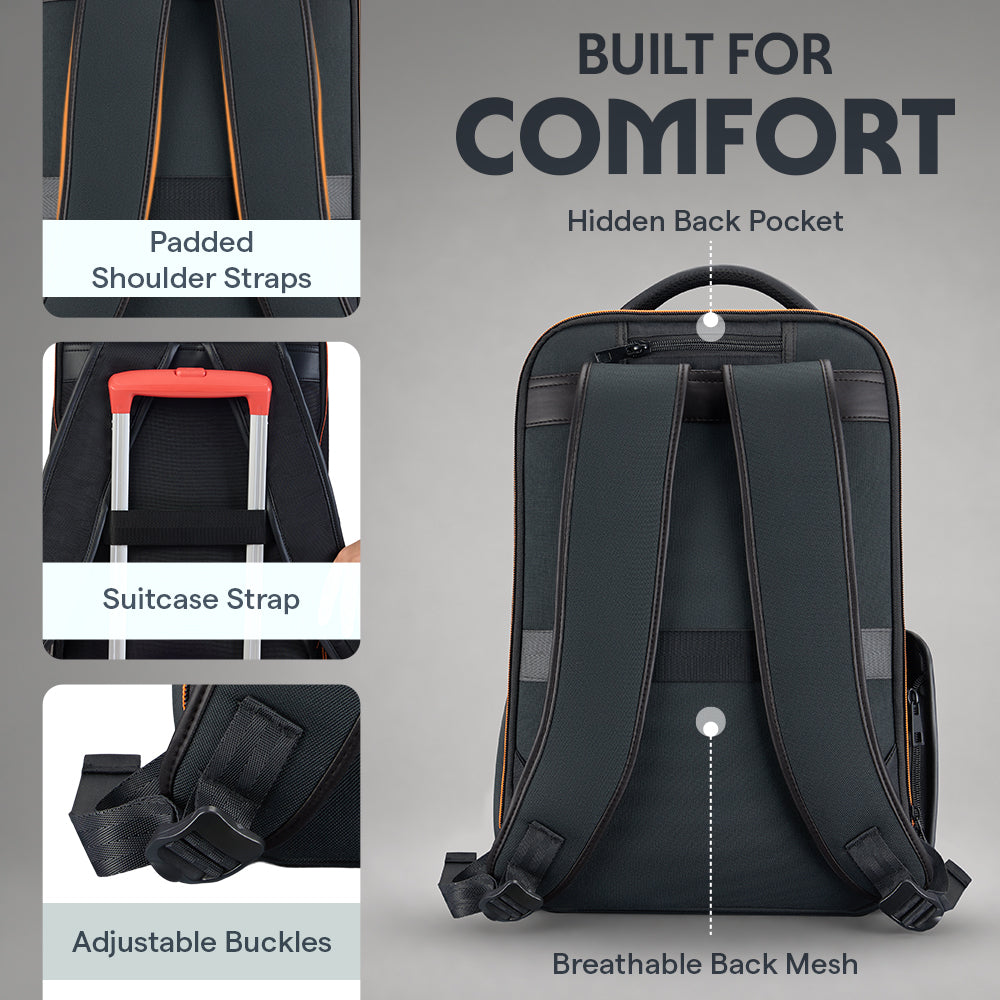 MaxPack Professional Backpack with Universal Glass Lunch Box, Orange
