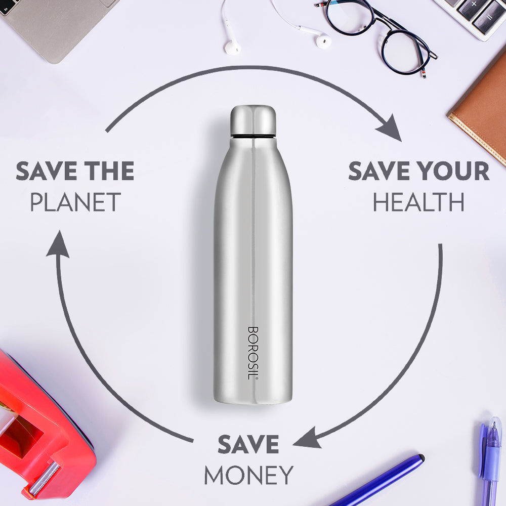 Borosil Juno Single Wall Bottle, 950ml