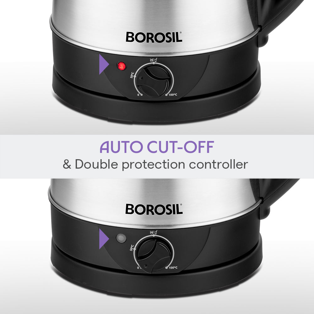 Borosil Bioluxe 1.5L Variable SS Electric Kettle