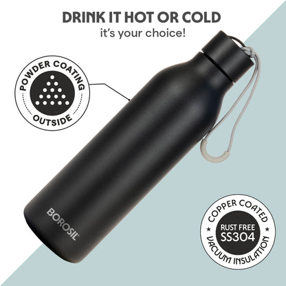Loop Vacuum Insulated Bottle, Black