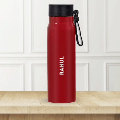 Personalised Bliss Stainless Steel Double Wall Bottle, Red