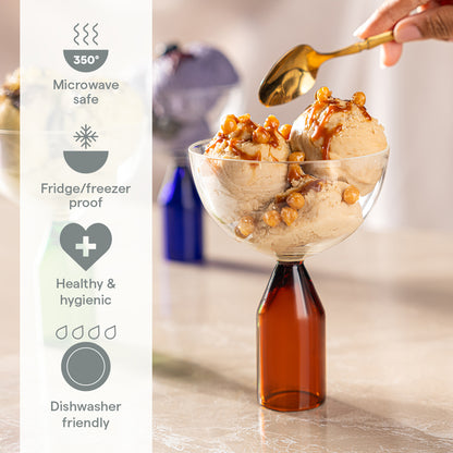 Kairo Ice Cream Bowls, Coral - Set of 2