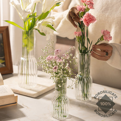 Trinity Fluted Vases - Set of 3