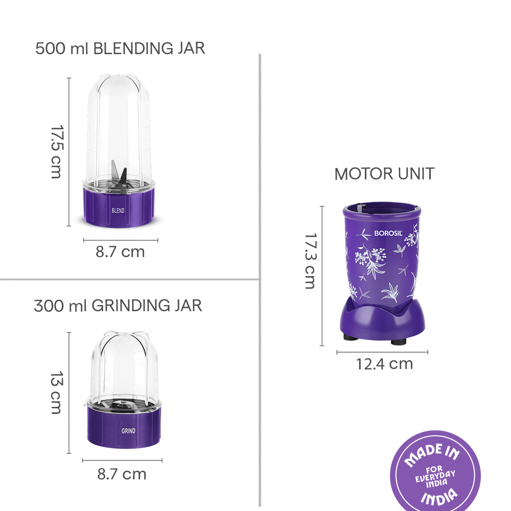 Borosil Nutrifresh PB42 Nutrifresh 400W, Purple