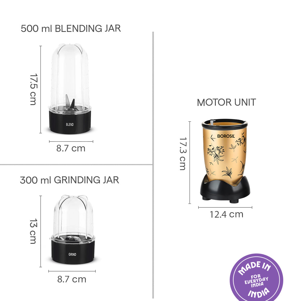 Borosil Nutrifresh PB43 Nutrifresh 400W, Gold