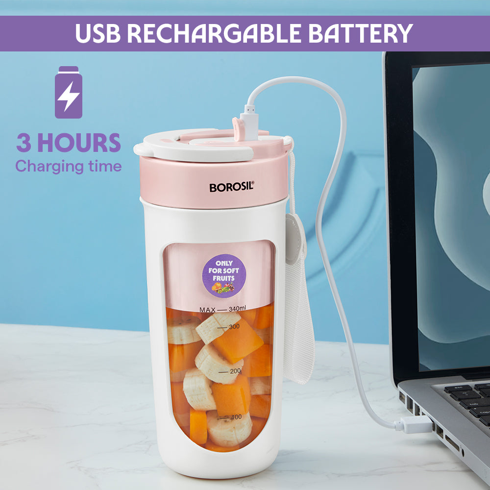 Nutrisip Portable Blender, Pink, 40 W