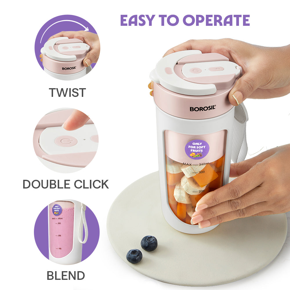 Nutrisip Portable Blender, Pink, 40 W