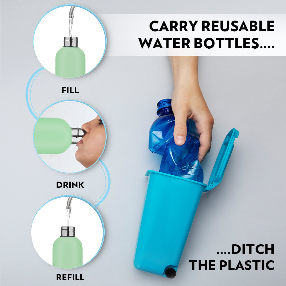 Borosil Pacific Insulated Bottle, Light Green, 700ml, 700ml