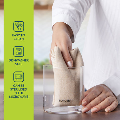 Stack n Store Airtight Glass Jar with Black PP lid, Personalise