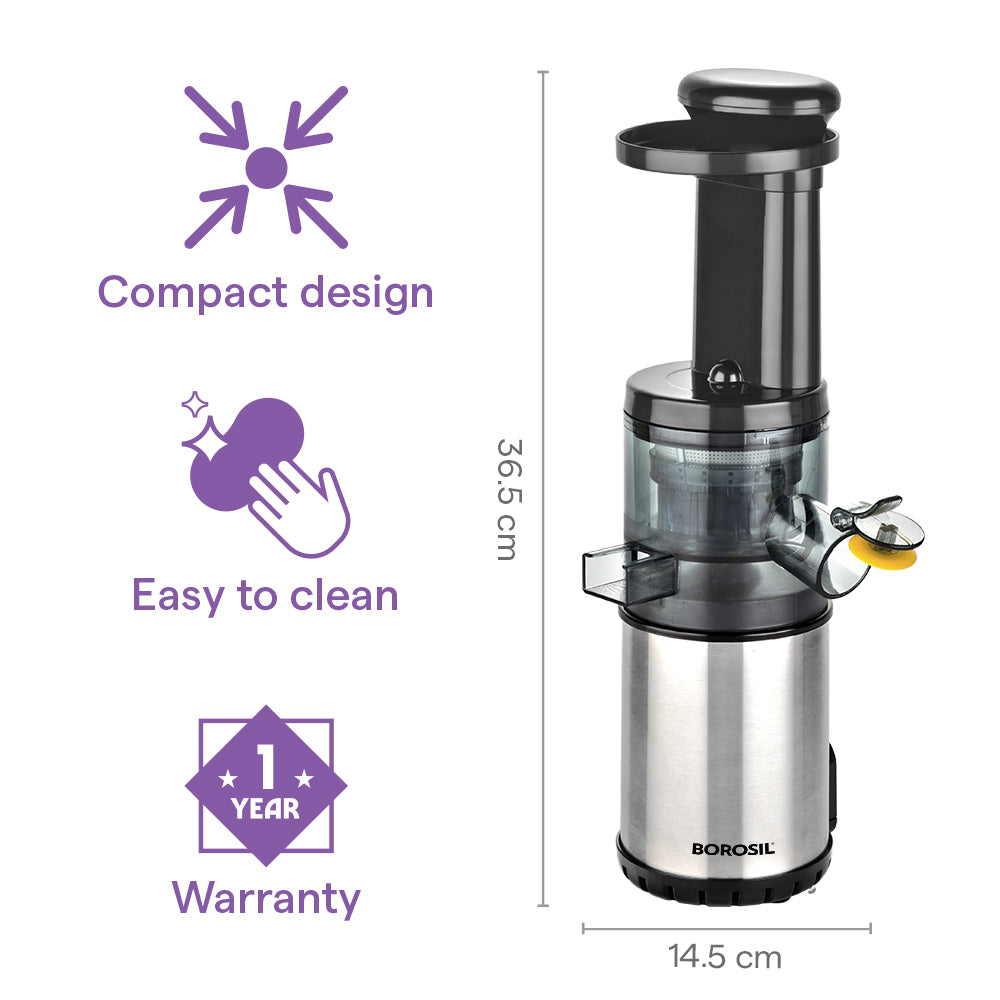 Borosil Juicewell Cold Press Slow Juicer