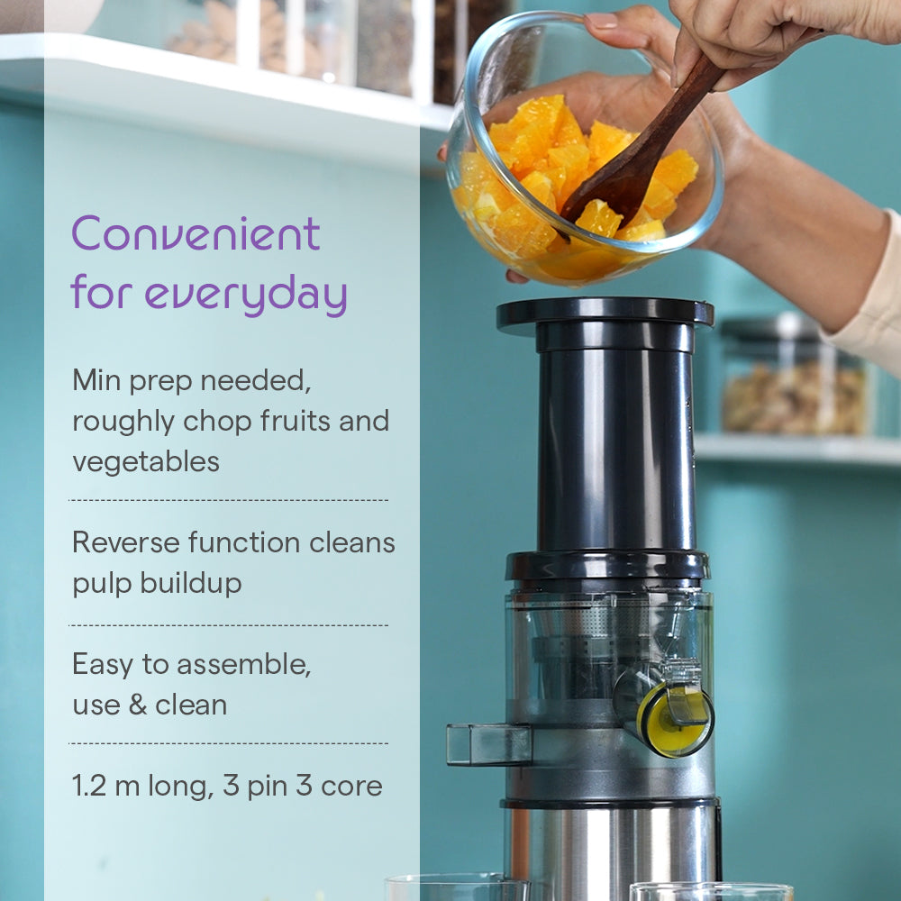 Borosil Juicewell Cold Press Slow Juicer