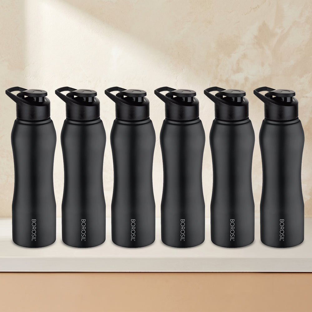 Grip n Sip Single Wall Bottle Set, Black