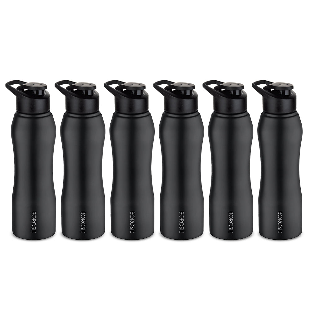 Grip n Sip Single Wall Bottle Set, Black