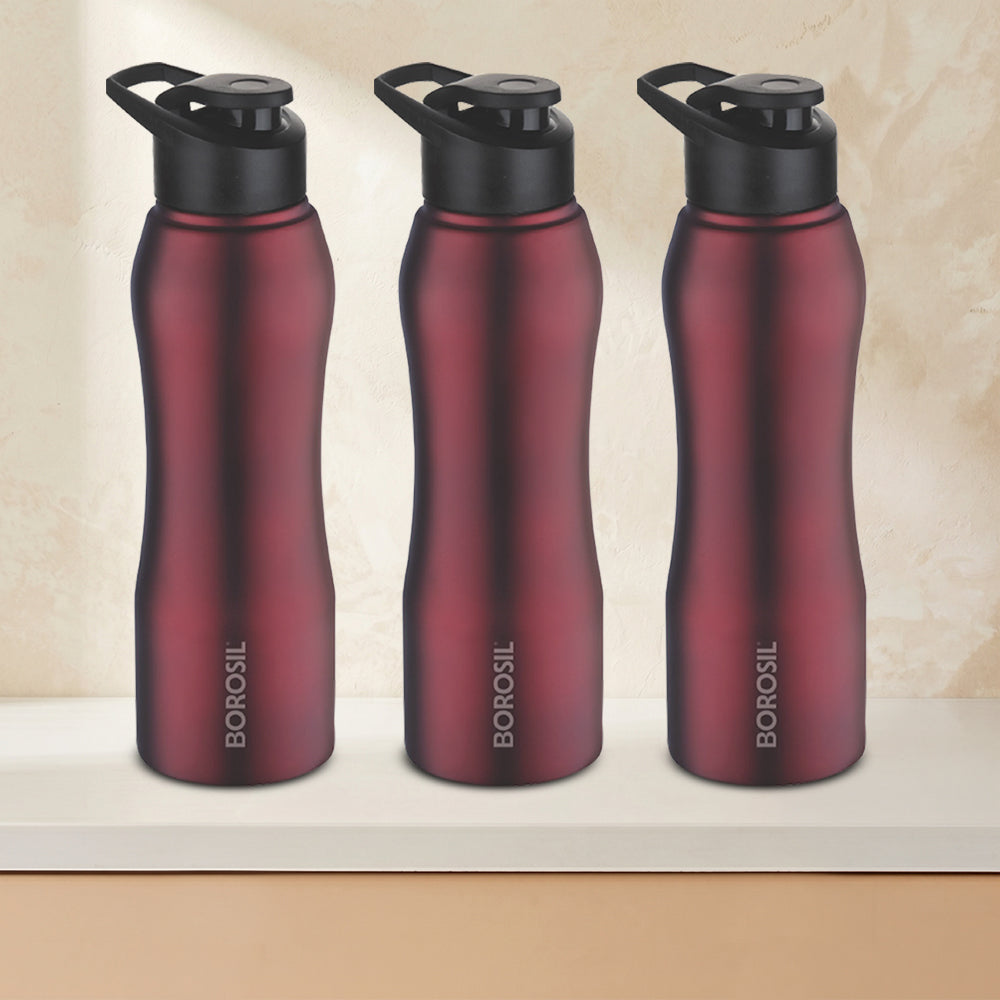 Grip n Sip Single Wall Bottle Set, Maroon
