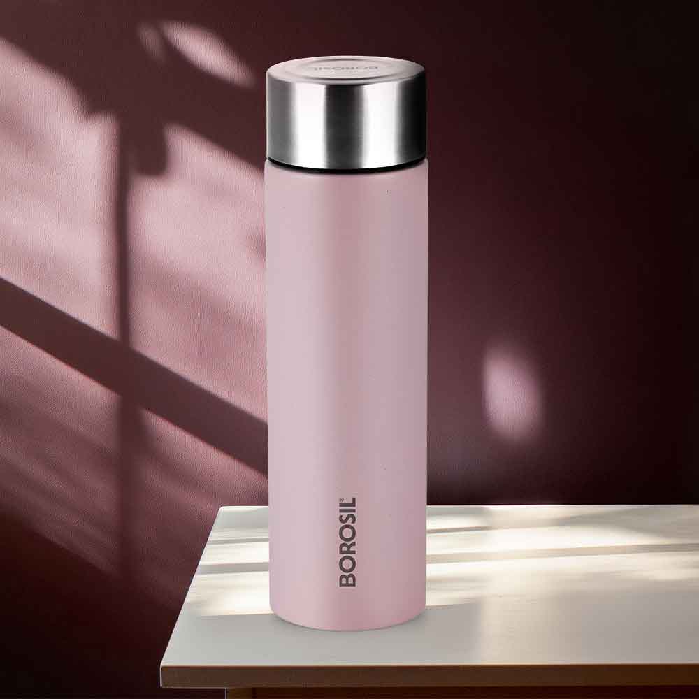 Borosil CoolSip SS Single Wall Bottle, Lavender, 1 L