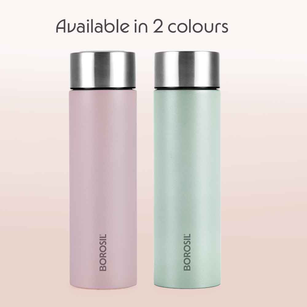 Borosil CoolSip SS Single Wall Bottle, Lavender, 1 L