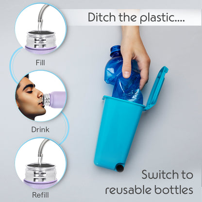 Cosmo Stainless Steel Single Wall Bottle, Purple