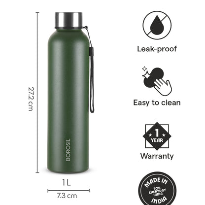 Laguna Stainless Steel  Single Wall Bottle, Green