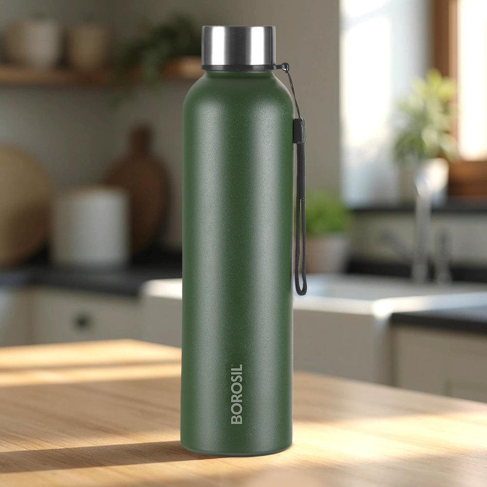 Personalised Laguna Stainless Steel Single Wall Bottle, Green