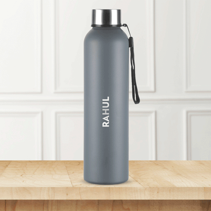 Personalised Laguna Stainless Steel Single Wall Bottle, Grey