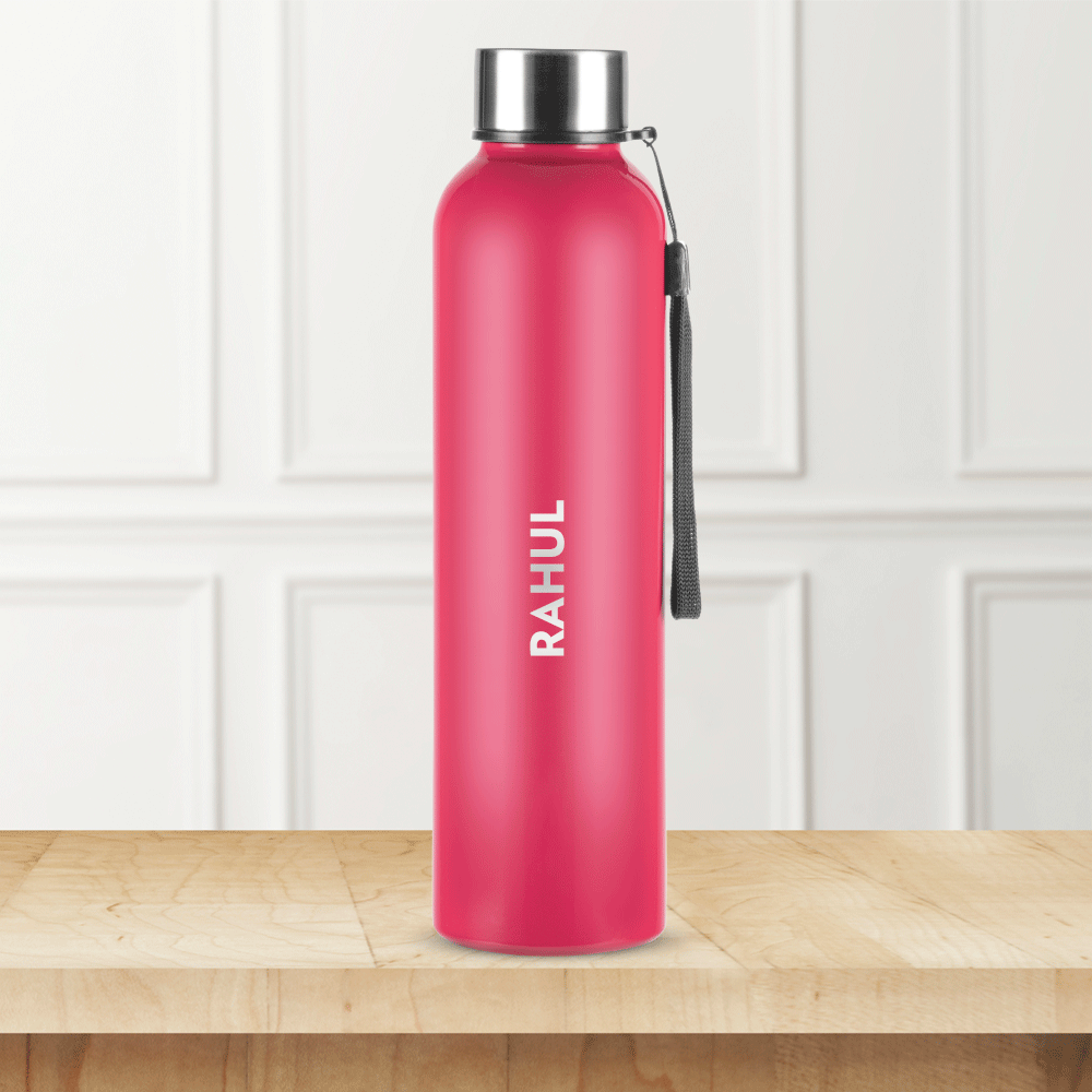Borosil Laguna SS Bottle Red, 1L, Personalised