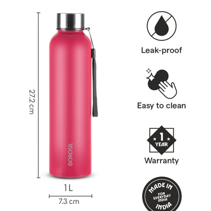 Personalised Laguna Stainless Steel Single Wall Bottle, Red