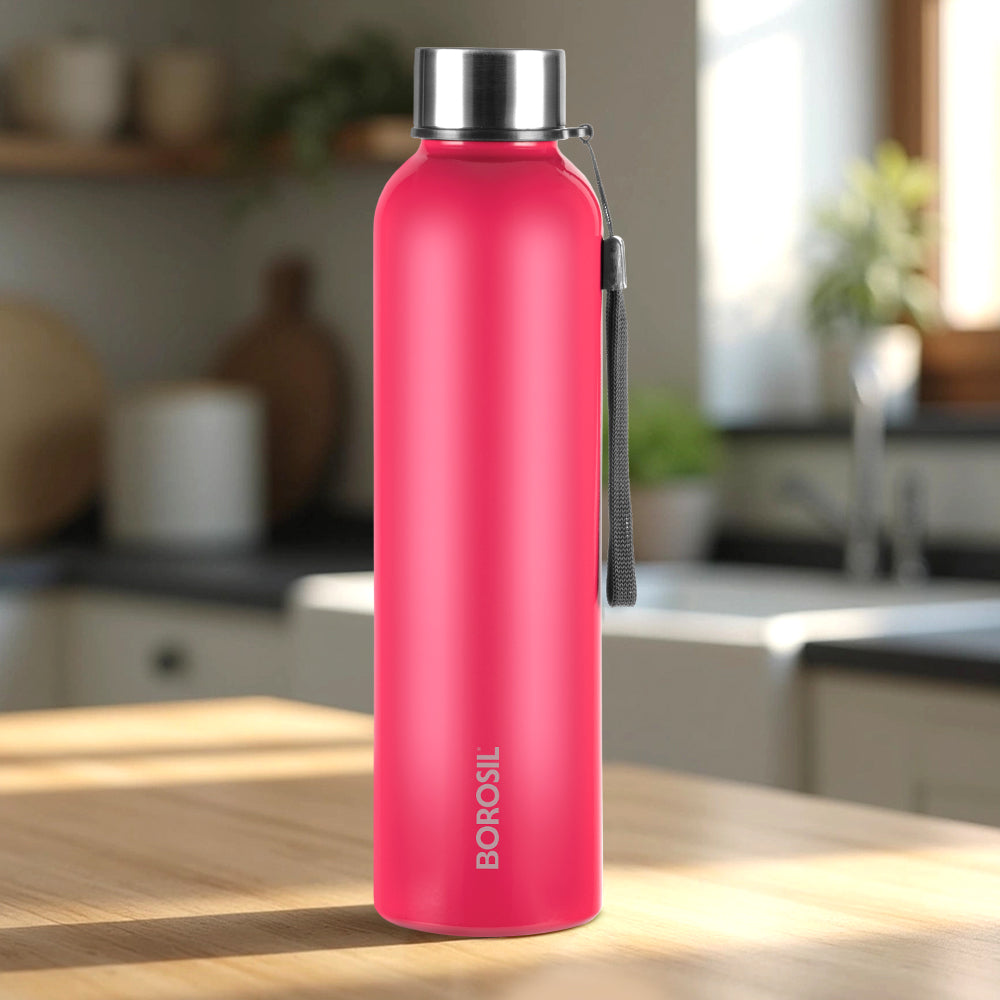 Borosil Laguna SS Bottle Red, 1L