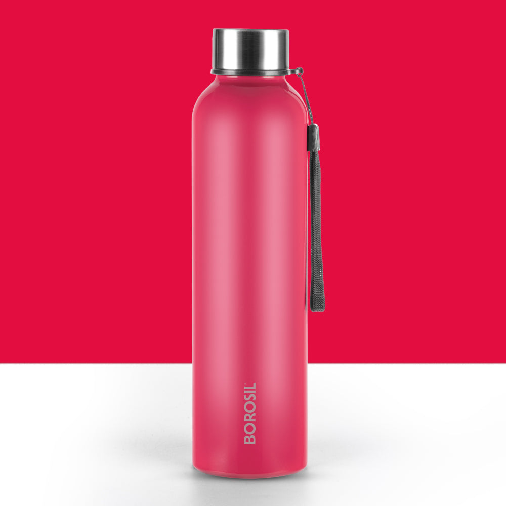 Borosil Laguna SS Bottle Red, 1L
