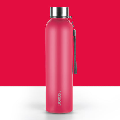 Personalised Laguna Stainless Steel Single Wall Bottle, Red