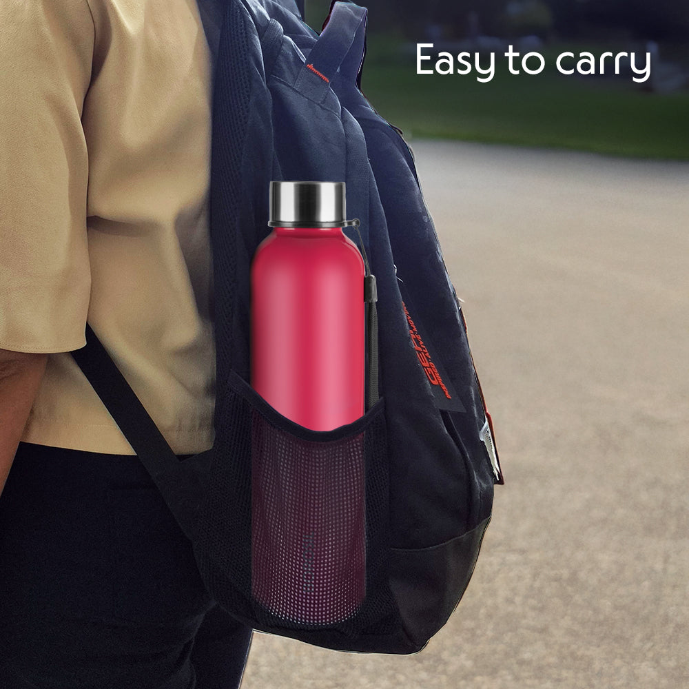 Borosil Laguna SS Bottle Red, 1L