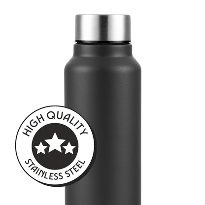 Sip-N-Chill Stainless Steel Single Wall Bottle, Black