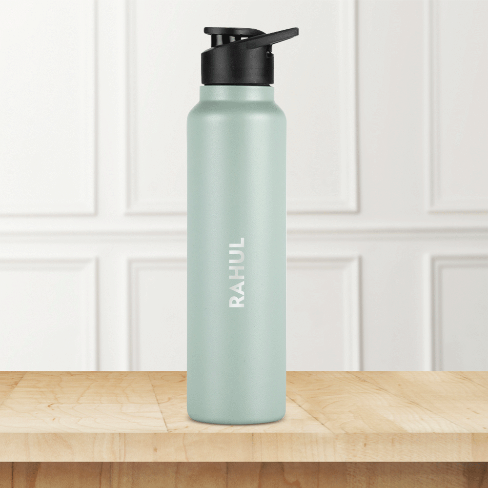 Personalised SipFresh Stainless Steel Single Wall Bottle, Mint