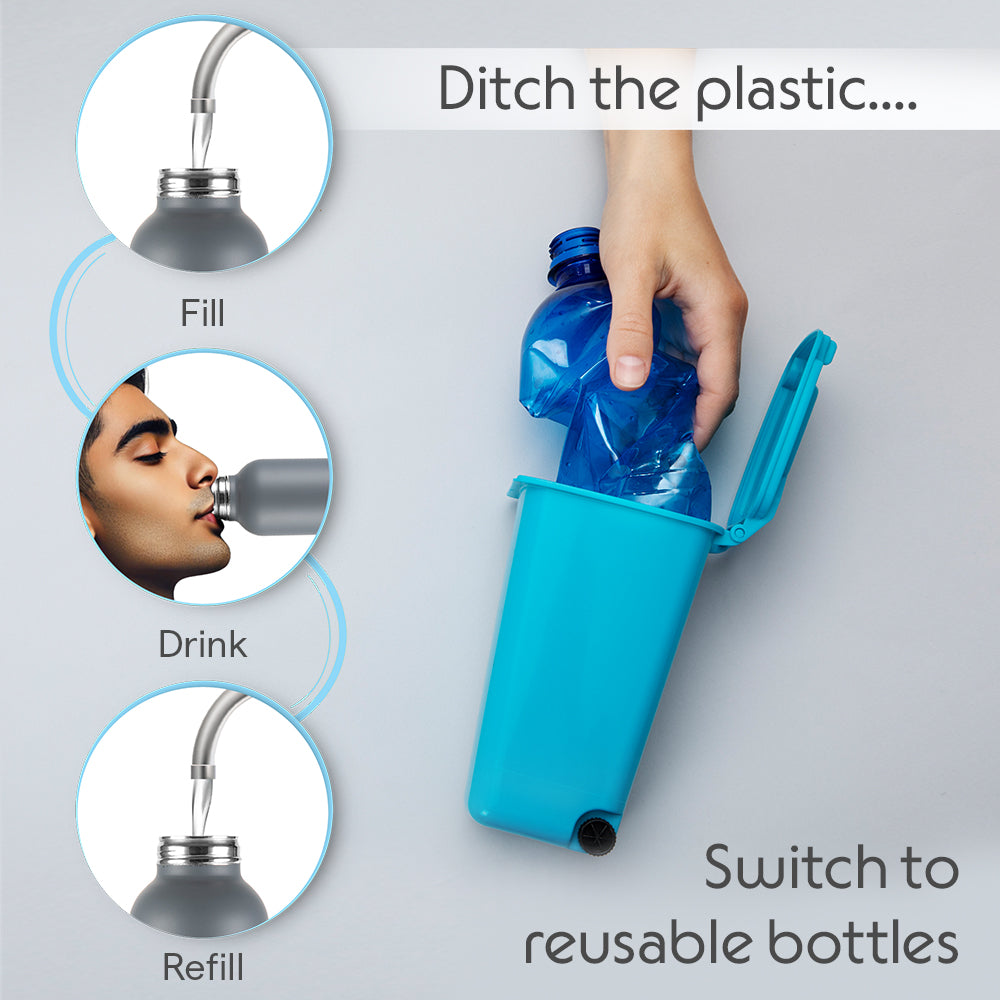Borosil Laguna SS Bottle, 1L