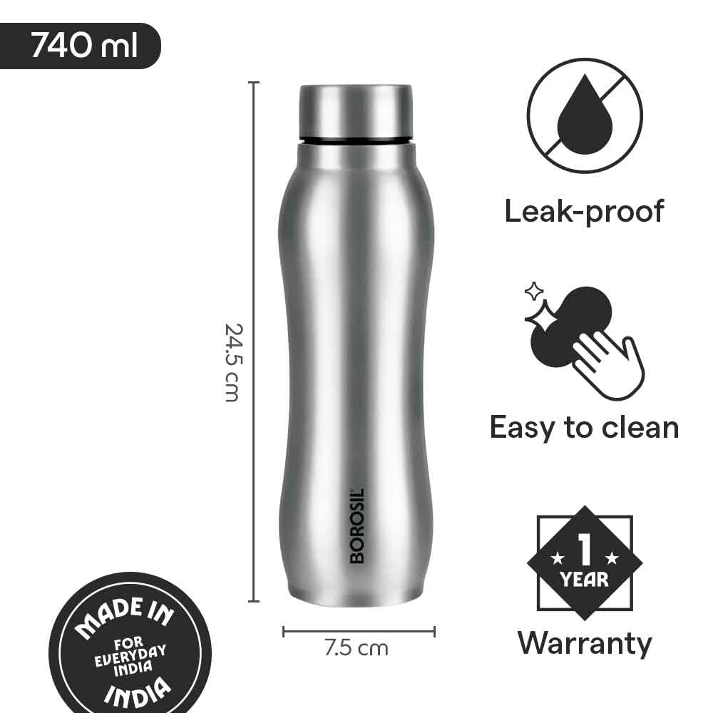 Borosil Chillmate Single Wall Bottle, 740ml