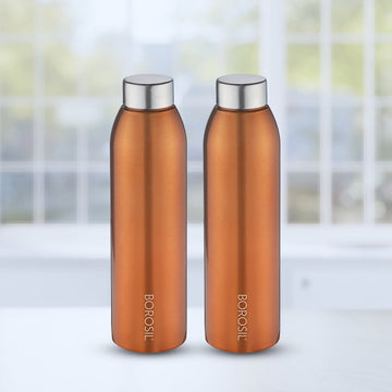 Borosil Easy Sip Stainless Steel 750 ml Bronze - Set of 2